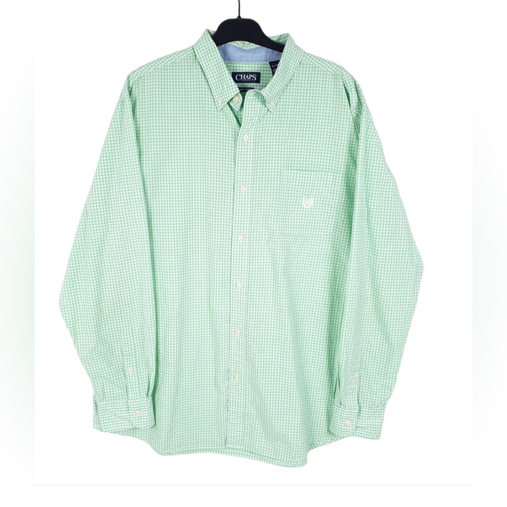 Chaps Light Green Plaid Men's Shirt